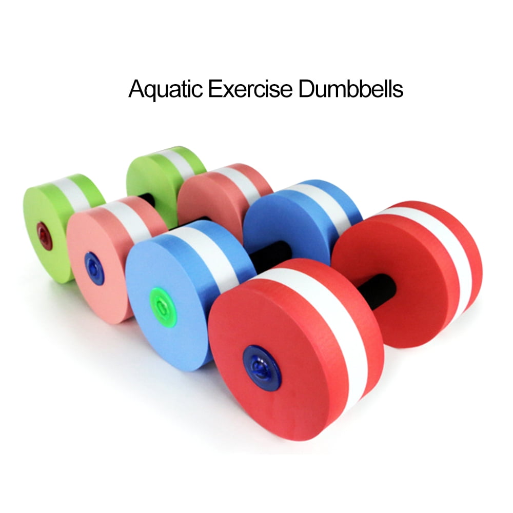 Pink 2pcs Foam Aqua Dumbbells Aquatic Water Aerobics Fitness Dumbbells